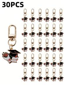 30 pièces Porte-clés/Porte-clés en forme de mortier de graduation vintage classique en alliage métallique avec fermoir homard créatif, convient comme cadeau de graduation de juillet, retour à l'école, fête de graduation, décoration de sac, porte-clés de téléphone/voiture, cadeau de la Fête des enseignants de septembre, cadeau pour amis, élèves, enseignants et accessoires automobiles/sacs cadeaux pour camarades de classe