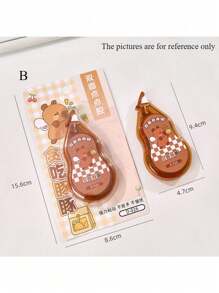1pc Women's Brown Creative Card Holder Sticker Suitable For DIY Planner, Creative Gift, Practical School Supplies,Back To School