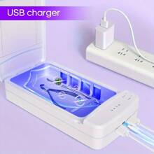 RAF Caixa de Desinfecção Portátil USB Para Celular, Desinfetante de Ferramentas de Salão de Manicure, Adequado Para Manicure Doméstica e de Salão, Esterilizador UV Compacto e Multifuncional Para Têxteis, Metais, Plásticos, Eletrônicos, Ferramentas Cosméticas, Vidro e Cerâmica