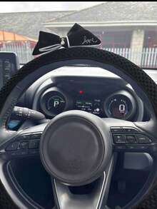 1pc Bowknot Elastic Steering Wheel Cover Car Universal Steering Wheel Cover 3D Massage Net Anti Slip No Inner Ring Elastic Handle Cover - one-size - View 10