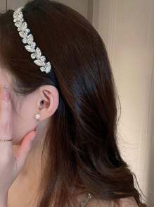 1 件时尚铆钉几何发带，优雅叶子设计发夹，适合女孩，日常防滑发饰，适合所有季节，发带，发箍，发饰 - 彩色 - 查看 3