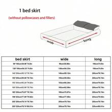1 pièce Lit simple à double couche simple et doux avec cache de lit anti-poussière et à texture douce (avec décoration en dentelle), respirant à absorption d'humidité, conception anti-dérapante et à sangles, applicable en toutes saisons