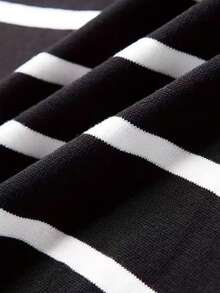 Men Long Sleeve Striped Airplane Collar Knit Sweater , Fall Winter, Grunge Style