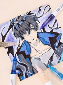 Languo 240/192/96 Colors Straight Liquid Soft-Bristled Acrylic Marker Pen, Student Art Professional Painting And Drawing Filling Color Brush, Diy Graffiti Painting Character Skin Color Pen, Skin Beauty Pen, Waterproof And Stackable Color Acrylic Marker Pen That Can Paint Wood/Stone/Glass , Back To School Gifts