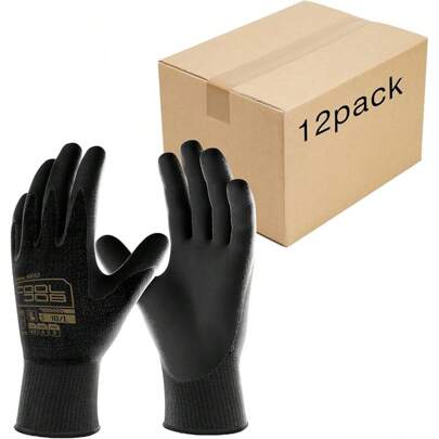 COOLJOB A3 Cut Resistant Fishing Gloves Men, Touchscreen Safety Work Gloves With Grip Nitrile, Knife Proof Anti-Slip Dexterous Rubber Gloves Glass Han