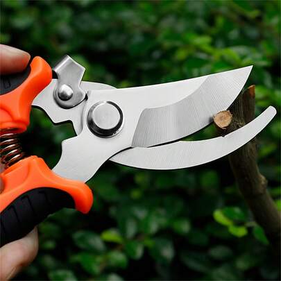 1 Piece Of Stainless Steel Pruning Shears - Multifunctional Gardening Scissors, Non Slip Grip, Durable Branch Cutter, Suitable For Gardening And Lawn Care