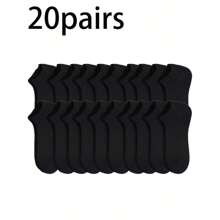 30 Pares/20 Pares/12 Pares/10 Pares/1 Par Meias Sólidas Versáteis Preto, Branco e Cinza Unissex, Design Minimalista e Simples para Uso Diário