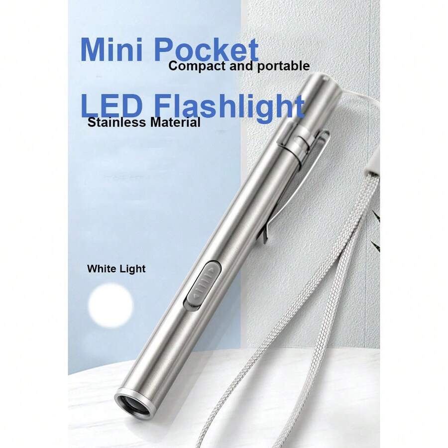 USB 可充电迷你袖珍 LED 手电筒 - 便携式笔电筒，适合户外和紧急情况使用 - 白光 - 查看 1