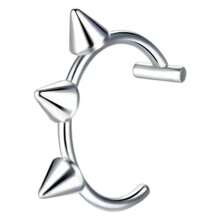 Fashion Cute Clip-On Lip Ring, Faux Piercing Vampire Teeth, Moon Shaped Lip Jewelry