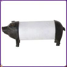 Antiqued Bronze Pig Paper Towel Holder - Multicolor - View 1
