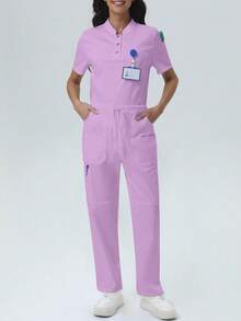 Women's Nursing Pants, Comfortable Pants, Solid Color Simple Multi-Pocket Pants