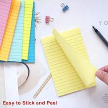 9 Pack Lined Sticky Notes 4X6 In Post 9 Pastel Colors Large Ruled Post Sticky Colorful Super Sticking Power Memo Pads Strong Adhesive Sticky Notes With Lines Office Home 35 Sheets Pad