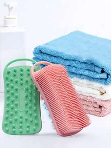 1 Pieza Exfoliador corporal de silicona, Cepillo de baño de silicona 2 en 1, Esponja de silicona suave para piel sensible, Masajeador del cabelludo de silicona para la ducha, Fácil de limpiar, Hace buena espuma