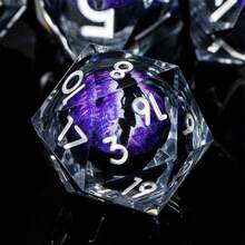 7 件套液体核心树脂骰子套装，适用于 D&D 角色扮演游戏、锋利边缘液体骰子、RPG 骰子游戏 - 彩色 - 查看 3