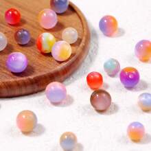 20/30 piezas de cuentas acrílicas arcoíris AB iridiscentes - cuentas espaciadoras redondas, adecuadas para joyería hecha a mano, pulseras y llaveros DIY, materiales para hacer joyas