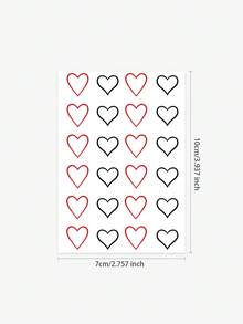 1-3pcs Heart Design Waterproof Temporary Tattoo Stickers. Black Hand-Drawn Heart Shape Temporary Tattoo For Body Art, Waterproof, Sweat-Proof, Washable, Realistic Tattoo Effect. Suitable For Fashion Lovers.,Sketch Style - Multicolor - View 2