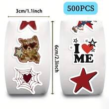 500 张市中心卡通乙烯基贴花贴纸，可重复使用，耐用且适用于光滑表面