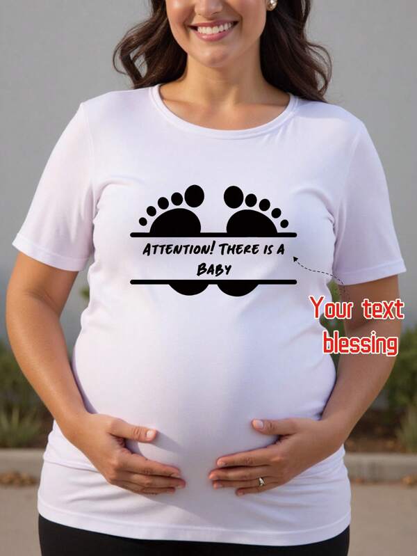 Vêtements pour femmes grandes tailles personnalisés pour le printemps et l'été, texte/bénédiction/nom/heure/date personnalisables, 2XL 3XL 4XL 5XL, T-shirts grande taille personnalisés, vêtements de maternité grande taille personnalisés, cadeau surprise, cadeau pour la fête des mères, T-shirt rond décontracté grande taille à manches courtes, T-shirt décontracté, cadeau pour la meilleure amie, cadeau commémoratif, cadeau pour elle, hauts pour femmes
