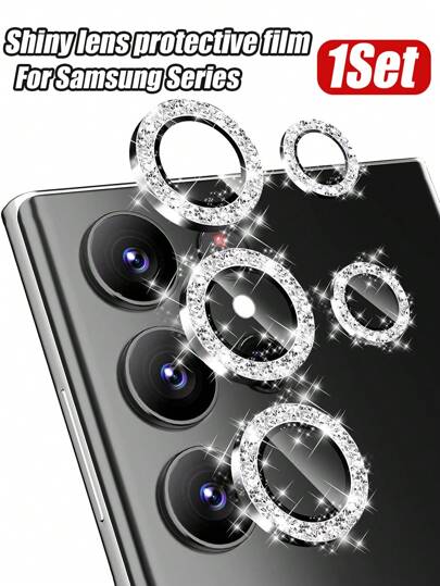 1 Set Camera Lens Protection Film, Compatible With Samsung Galaxy S25 Ultra S25 25 PLUS S24 Ultra S24 S24 PLUS S23Ultra S23 S23 PLUS, High-Definition Tempered Glass Aluminum Alloy Lens Ring, Rear Screen Camera Cover Film Compatible With A14 A15 A16 A36 A55 A54 A25 Lens Protection Case Applicable To Daily Shield, Office, Home Sparkling Crystal Lens Protector Phone Camera Cover Waterproof Shockproof Anti-Fall Anti-Fall Scratch Resistant Anti-Fingerprint Full Cover
