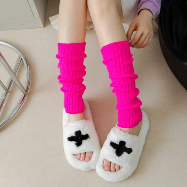 1pc Striped Knee High Leg Warmers, Versatile Slouchy Leg Warmers, Knitted Leg Sleeves In Harajuku Style, Suitable For Sweet Or Spicy, Sports And Parties Halloween