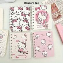 Sanrio 4pcs/1pc Sanrio Hello KT Spiral Notebook - A7 Size - Cute Thick Cartoon Theme Diary, Simple Design, Features, Simple Inner Page Style Cartoon Series Portable Notebook, Personalized Stationery, Office Supplies