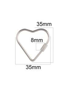 2 piezas Cierre de gancho en forma de corazón con cerradura de tornillo de acero inoxidable, color dorado, ganchos en espiral para hacer accesorios de joyería, collares y pulseras DIY