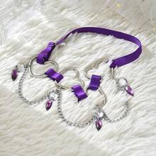 New Fashion Deep Purple Sexy Tie-Up Tassel Women's Heart Elasticity Thigh Band Perfect For Summer Wear. - Màu tím - Xem 3