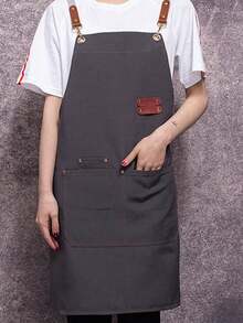 1 件园艺防水帆布围裙、咖啡和美发沙龙工作围裙、家用防水防油烹饪厨师围裙、男女通用餐饮工作围裙、母亲节/父亲节礼物