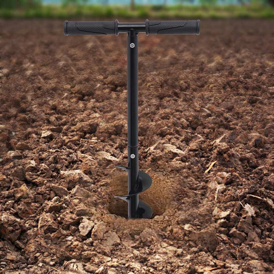 Hand Post Hole Digger Manual Fence Earth Auger Planter Borer W/ Non-Slip Handle - 1 - View 1