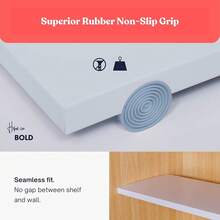 Tension Rod Shelving Expandable Closet Tension Shelf Storage Rack - No Drill Cabinet Tension Rod Shelf Closet No-Slip |   Shelves Cabinet (NO Screw Installation) - 中號(17吋- 27.5吋) - 查看 4