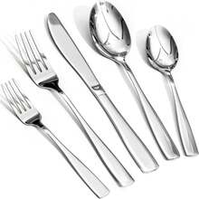 40PCS Stainless Steel Silverware Set, Flatware Set For Kitchen, Cutlery Set With Forks, Spoons And Knives, Modern Flatware Set Service For 8