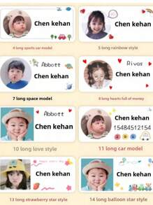 60pc Custom Text Stickers, Waterproof Stickers, Personalized DIY Custom Labels For Weddings, Business, Special Events, Birthdays, Baptisms, Anniversaries, Parties, And More, 50PCS Custom Name Stickers, Back To School Fashion,Home & Living,Arts,Crafts & Sewing,Customized Stickers