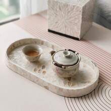 1 个椭圆形现代贝壳托盘，表面涂有融化的油漆 - 适合圣诞节、万圣节、感恩节、情人节和其他场合