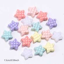 20 Pcs Colorful Acrylic Beads, Heart Star Spacer Beads, Suitable For Bracelet, Necklace Making, Earring Pendants, Jewelry DIY Accessories