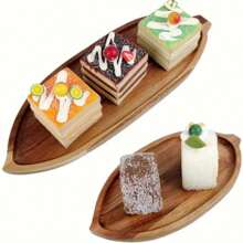 Vintage Wooden Leaf-Shaped Serving Tray, Multi-Purpose Desktop Organizer Tray, Decorative Plate For Bedroom, Bathroom, Suitable For Meat, Vegetables, Sushi, Cheese, Bread, Fruit, Restaurant Decor, Wedding, Birthday Party, To Clean, Kitchen Essentials, Pastry Dish, Fruit Breakfast Plate, Elegant Dessert Plate