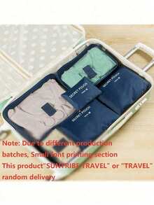 1 Set Of 6 Travel Storage Bags, Luggage Organizers, Large Capacity Packing Cubes, Cosmetic Bag, Toiletry Bag, Organizer Bag, Multi-Color Option, Portable Large Capacity, Waterproof And Dustproof Foldable Storage Bags, Suitable For Storing Clothes, Shoes, Underwear, Cosmetics, Toiletries, Electronics, Outerwear, Hats, Eyeshadow Palette, Makeup Brushes, Lipstick, Eyebrow Pencil, Makeup Sponge, Stationery, Can Be Used For Travel, Vacation, Business Trip, Home Organization - Black - View 16