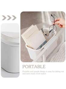 1pc Bedside Plastic Storage Basket, Bed Organizer Box, Headboard Shelf, Hanging Waste Bin - Multicolor - View 4