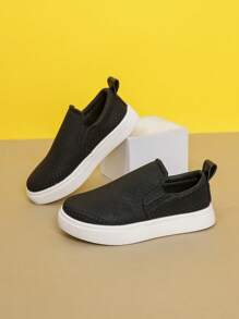 New Design Men's White Slip-On Casual Flat Sneakers, Versatile And Fashionable