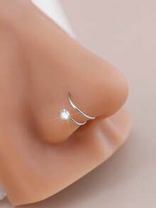 4/1Piece Multi-Style 20G Nose Ring Stud Earrings Surgical Steel Nose Stud Inlaid With Shiny CZ Flower Nose Piercing Jewelry Women's Nose Ring,Softening Treatment Is Adjustable , 7mm Various Nose Sleeve Kits Include Star Shape, Circular CZ, Various Styles, Free To Match Nose Sleeve Jewelry, Gifts For Friends Valentine's Day Gifts, Mom, Mother's Day, Gifts - -multiple Styles - View 6