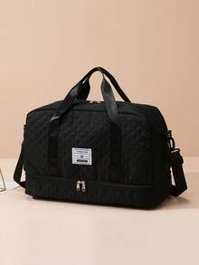 黑色可扩展旅行收纳包，轻便可折叠，可扩展，便携，周末/过夜包，周末包/住院包/书包/学习用品包 - 黑色 - 查看 6