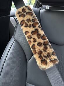 1pc/2pcs Automotive Interior Plush Seat Belt Shoulder Protection Cover Comfortable Anti Neck Anti Friction Shoulder Protection Leopard Pattern Decorative Automotive Shoulder Protection Cover - one-size - View 5