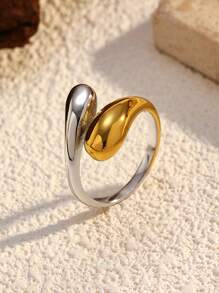 1pc Stainless Steel Smooth Double Beads Adjustable Ring, Women's Wedding Couple Ring, Valentine's Day Jewelry Gift,Mom,Mother,Mother's Day,Gift