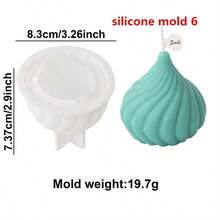 1 PIEZA Molde de silicona pequeño con 1 orificio/3 orificios para bricolaje, artesanía de velas aromáticas, difusor de aroma para coche, yeso - Blanco - Ver 4