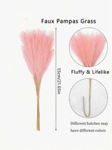 5/10/20/40pcs Of Artificial Reeds, 55cm/21.65 Inch High Plush Artificial Grass, Large Universal Pampas Tree Branches For Floor Vase Filling, Suitable For Bohemian Decoration In Home Kitchens, Room Decoration, Wedding Party Decoration, Fake Plants, Autumn Decoration, Rooms, Desks, Garden Decoration, Room Decoration, DIY Photography Props, Mother's Day, Graduation Season Decoration (Note: One Size=10 Pieces)