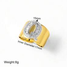 Chunky CZ Crystal 26 Letter Rings For Women Gold Silver Color Wide Rings Initial Jewelry Party Gifts