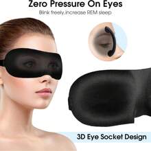 3D Contoured Sleep Mask, Blackout Eye Mask Suitable For Sleeping, Adjustable Strap To Block Light, Soft & Comfortable For Women (Medium, Fresh Color)