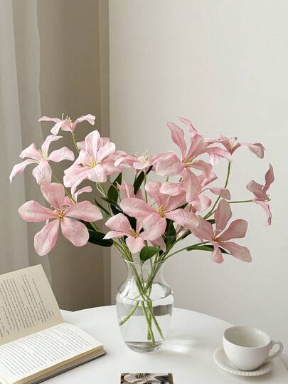 1 pezzo/3 pezzi Decorazione per la casa, fiori artificiali, piante artificiali, orchidea a fiamma, fiori artificiali, decorazione per matrimoni e hotel, decorazione floreale per lo sfondo di casa, composizione floreale, decorazione per cortile e giardino, fiori artificiali, fiori di plastica, decorazione per soggiorno e tavolo da pranzo, composizione floreale in vaso