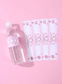 10/24 Stücke rosa Schleifenmuster Geburtstags Flaschenetiketten Aufkleber, rosa Schleifenthema Flaschenetiketten für Geburtstags-Baby-Dusche Geschlechts-Enthüllungs-Party Geschenkverpackung Aufkleber, Familien Feiertags-Party Gastgeschenke Heim Esszimmerdekoration, rosa Schleifenwasser Flasche Geschenkverpackung Aufkleber, Geschenkverpackung Zubehör, Geburtstags Party Dekorationen, Geburtstag Party Zubehör, Party Gastgeschenke