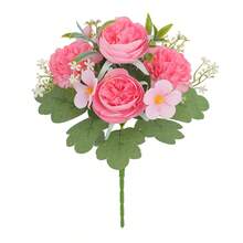 Artificial Flower Bouquet Realistic Flower With Stem And Leaves For Home Wedding Party Table Vase Decor