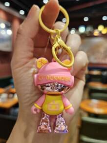 Creative Cartoon Headphone Bear Key Chain, Multicolor Cool Mechanical Bear Keychain, Bag Charm, Cute Bear Shape Pendant Keychain, Suitable For Women/Girls Backpack,Purse Accessories